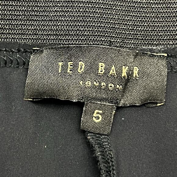 Ted Baker Black Ankle Zip Skinny Pant Size 5 Tailored Stretch Knit Pull On - Picture 7 of 13